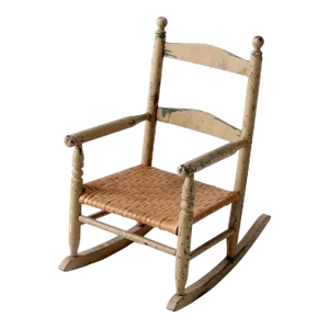 Antique Kid's Splint Weave Seat Rocking Chair