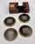 1980s Frank Sinatra Celebrity Golf Invitational Leather & Brass Coaster Set For Sale - Image 4 of 11
