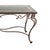 Bronze Italian Wrought Iron Framed Laminated Marble-Design Wood Console / Entry Table For Sale - Image 8 of 9