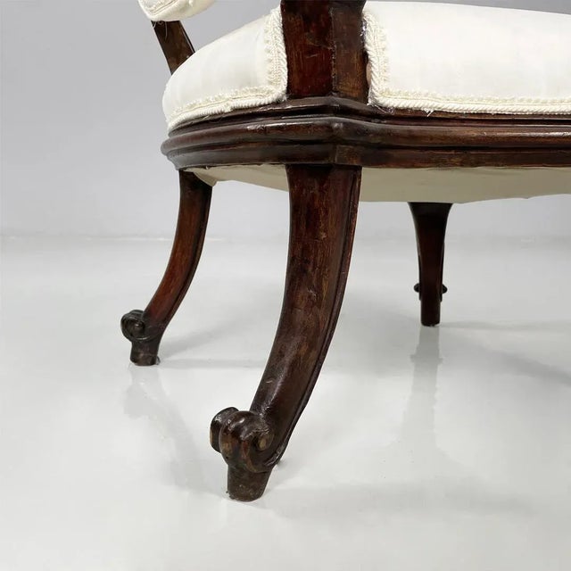 Italian Wooden and White Fabric Armchairs, 1930s, Set of 2 For Sale - Image 14 of 18
