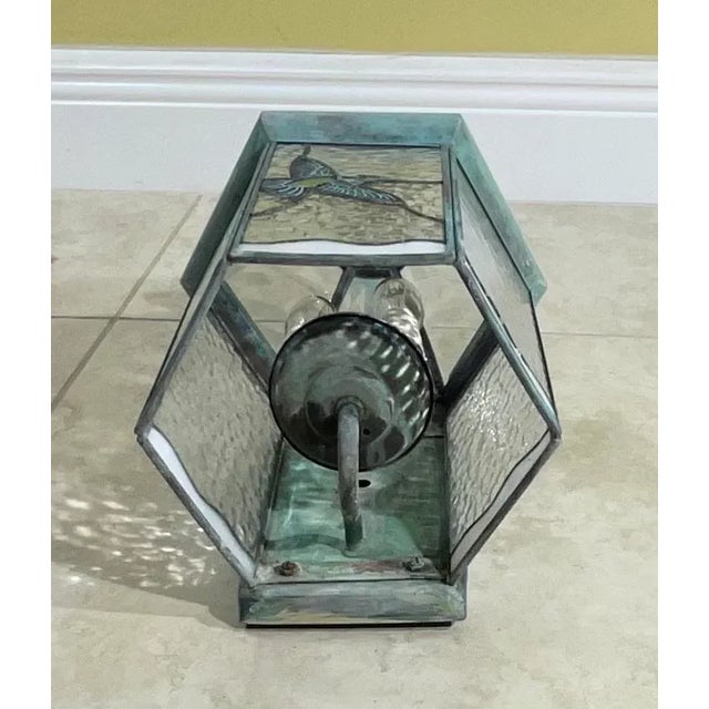 Single Vintage Handcrafted Brass Wall Lantern For Sale - Image 10 of 12