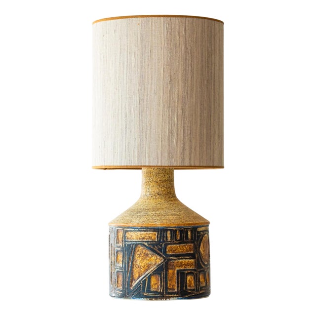 Grey and Brown Ceramic Table Lamp from Søholm, Denmark, 1960s For Sale