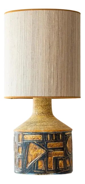 Grey and Brown Ceramic Table Lamp from Søholm, Denmark, 1960s