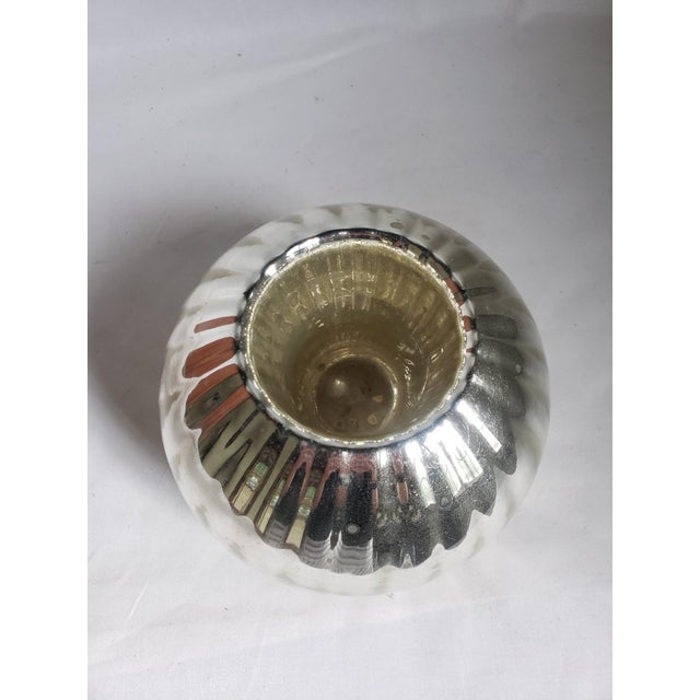 Mid 20th Century Mid 20th Century Ribbed Globe Mercury Glass Vase For Sale - Image 5 of 6