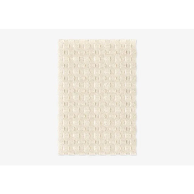 Contemporary White Rectangle Textured Rug from Marqqa For Sale - Image 3 of 3