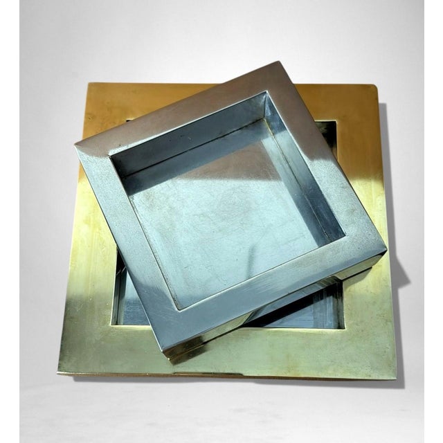 Brass Romeo Rega Style Italian Steel and Brass Ashtray For Sale - Image 8 of 17