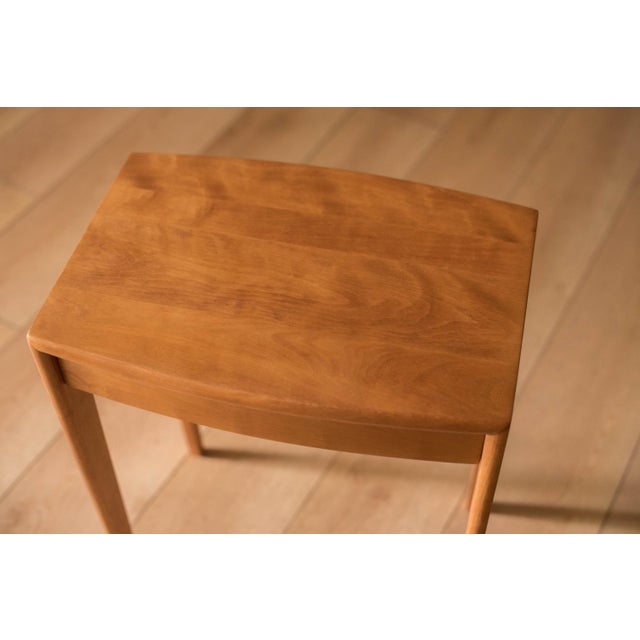 Vintage Set of Three Solid Wood Nesting End Tables by Heywood-Wakefield For Sale - Image 9 of 16