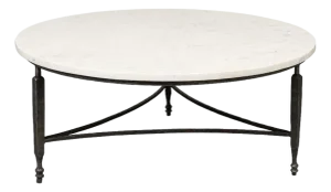 Round Minimalist Marble Top Coffee Table