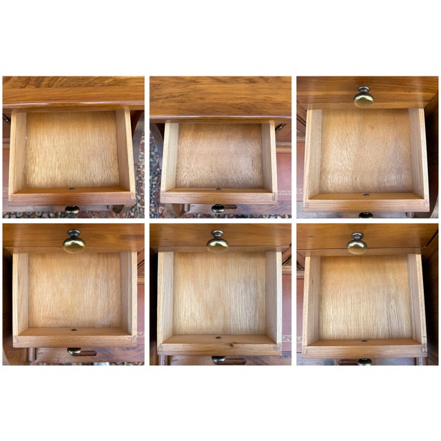 Vintage Pennsylvania House Rustic Traditional Solid Pine Secretary Desk With Sliding Leather Tray For Sale - Image 9 of 18