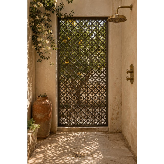 Large Vintage Iron Moorish Screen Panel For Sale - Image 4 of 4