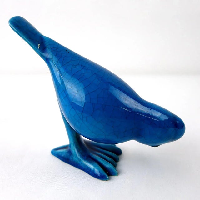 Mid-Century Duck & Sparrows in Blue Ceramic by Georges Cassin, Set of 5 For Sale - Image 16 of 18