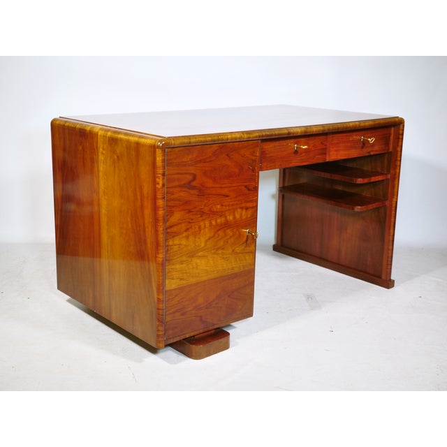 Art Deco Desk in Walnut, 1920s For Sale - Image 10 of 15
