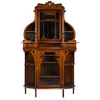 Art Nouveau Cabinet with Mirror, 1890s For Sale