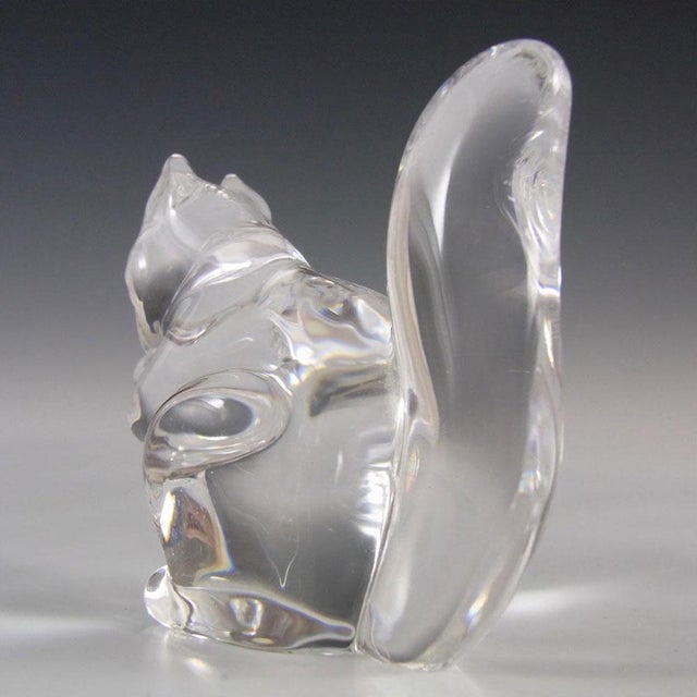 1970s Vintage Hadeland Norway Scand Crystal Glass Squirrel Chipmonk Figure Paperweight For Sale - Image 5 of 6