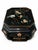 Charming circa 1920's antique Chinoiserie wood stool featuring a sculptural form and beautifully aged black lacquer...