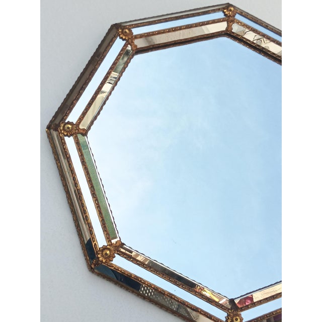 1960s Vintage Octogonal Wall Mirror, 1960s For Sale - Image 5 of 9