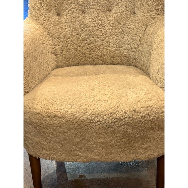 Mid 20th Century Danish MCM Armchair With Shearling For Sale - Image 5 of 9