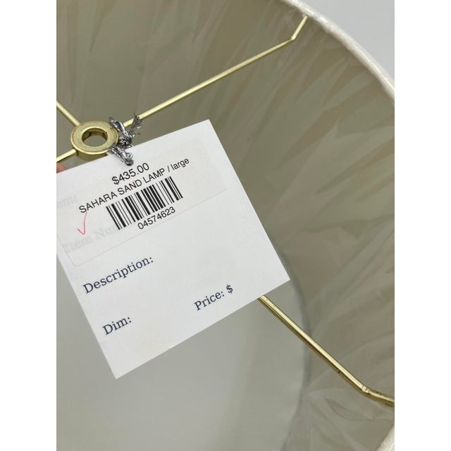 Sahara Sand White Ceramic Table Lamps With Hand Painted Brush Strokes With Shades - a Pair For Sale - Image 11 of 11