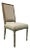 Transitional French Style Greige Linen Side Chair For Sale