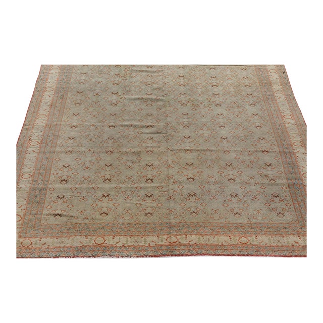 Authentic 19th Century Persian Tabriz Handmade Wool Rug For Sale