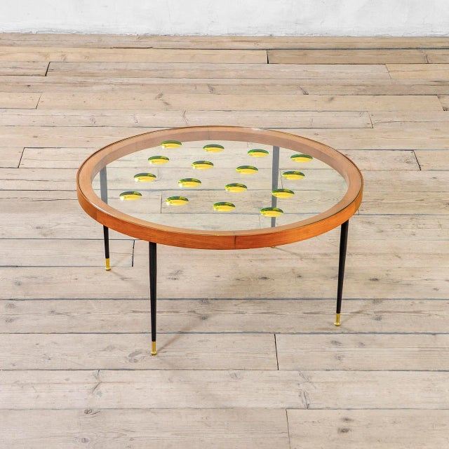 Metal Coffee Table with Golden Details from Cristal Art, 1960 For Sale - Image 7 of 7