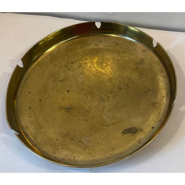 Contemporary Vintage Brass Round Minimalist Ashtray For Sale - Image 3 of 5