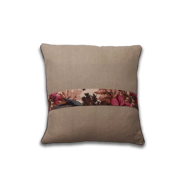 A pillow made from a reproduction fabric inspired by a 19th century design, backed with coordinating Belgian linen. Note:...