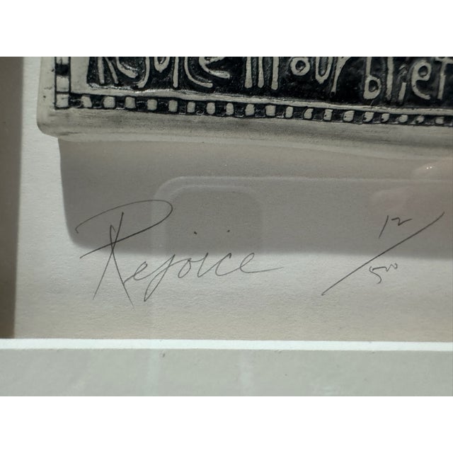 Contemporary Marsha McCarthy Rejoice Signed Limited Edition 12/500 Drawings on Clay Framed For Sale - Image 3 of 9
