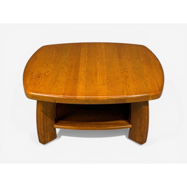 Dutch Modern, Brutalist Coffee Table, Oak, Netherlands, 1970s For Sale - Image 4 of 9