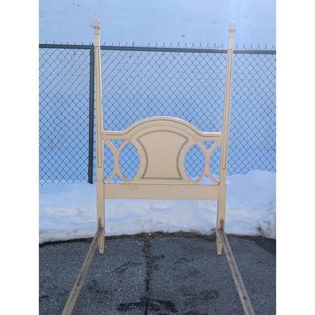 Wood Mid 20th Century French Provincial Style Twin Size Poster Bed Frame For Sale - Image 7 of 9