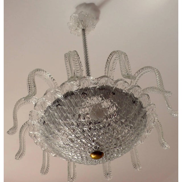 Metal Medusa Ceiling Light attributed to Barovier & Toso, 1950s For Sale - Image 7 of 13