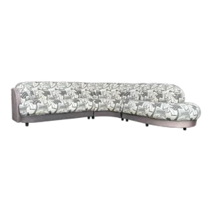 3 Piece Kagan Style Curved Sofa
