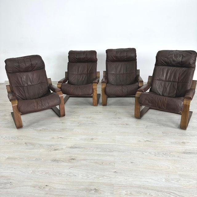 Leather Armchairs Attr. To Arnt Lande for Westnofa - A Pair For Sale - Image 12 of 18