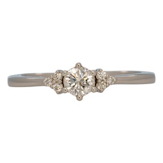Earth Mined Diamond Ring With Diamond Accents: Solid 14k Gold – Round, 4mm, Size 6.75 For Sale