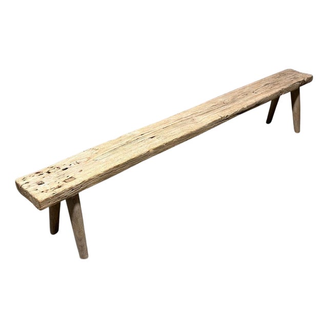 Andrianna Shamaris Wabi Sabi Teak Wood Long Bench For Sale