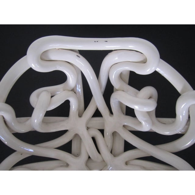 White Woven Pottery Ceramic Centerpiece Bowl Chairish