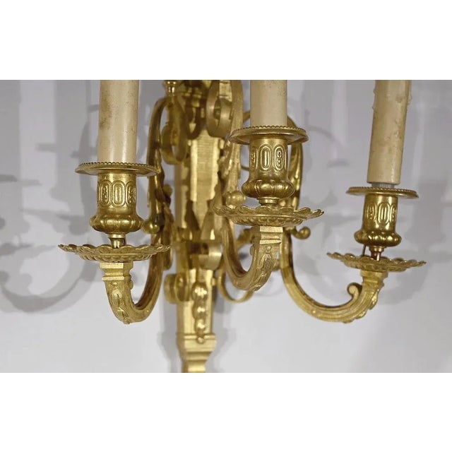 Gold Louis XVI Style Wall Lamps, Set of 2 For Sale - Image 8 of 12