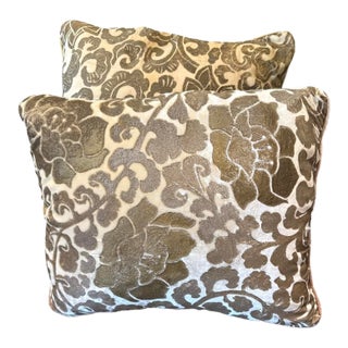 Vintage Fortuny Velvet Pillows - A Pair For Sale