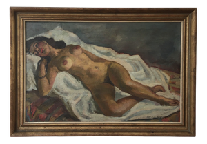 Georgine Dupont, Femme nue allongée, 1943, Oil on Canvas, Framed