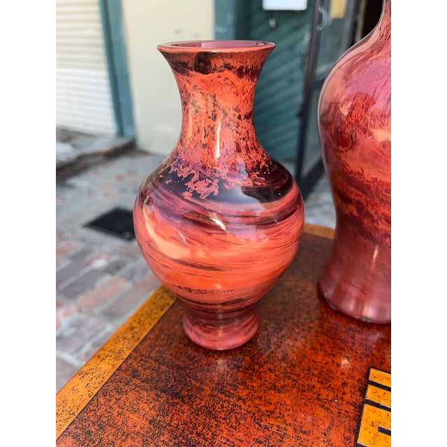 Early 20th Century 4 Vintage Chinese Realgar Peking Glass Vases For Sale - Image 5 of 7