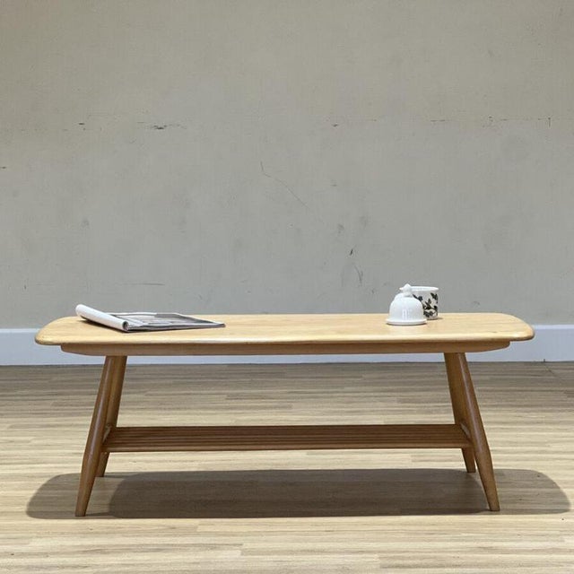 Rectangular Coffee Table with Rack from Ercol, 1960s For Sale - Image 3 of 7