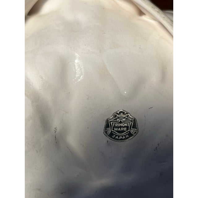 Vintage Trimont Ware MCM plate. Plate is yellow glaze with detailed leaf & golf accents &trim. Piece has raised handle...