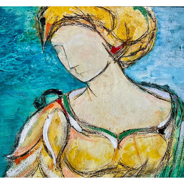 Lazzaro Donati, Italian Modernist Surrealist Woman Colorful Oil Painting Lazzaro Donati, 1961 For Sale - Image 10 of 17
