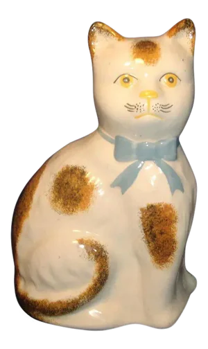 1865 Staffordshire Pearlware Pottery Cat Figure