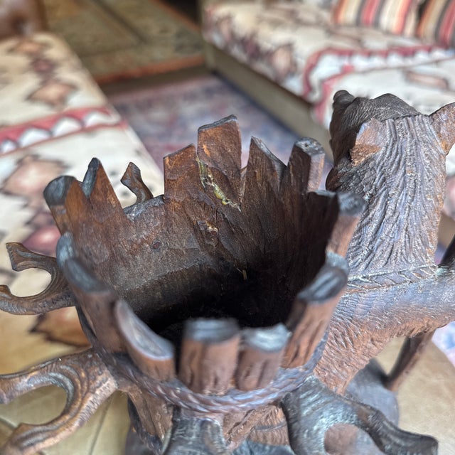 Antique 19th Century Swiss Black Forest Bear Decanter & Cordial Glasses Holder For Sale In Pittsburgh - Image 6 of 12