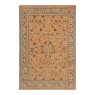 Shabby Chic Peach/Beige Wool Rug - 8'11'' X 11'9'' For Sale