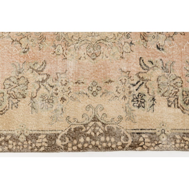 Tan Vintage Turkish Area Rug, Hand-Knotted Wool, Traditional Anatolian Rug For Sale - Image 8 of 10