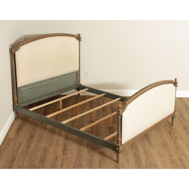 High Quality Bed Frame From The French Market Collection In A Louis XVI Inspired Style. Features An Upholstered Headboard...