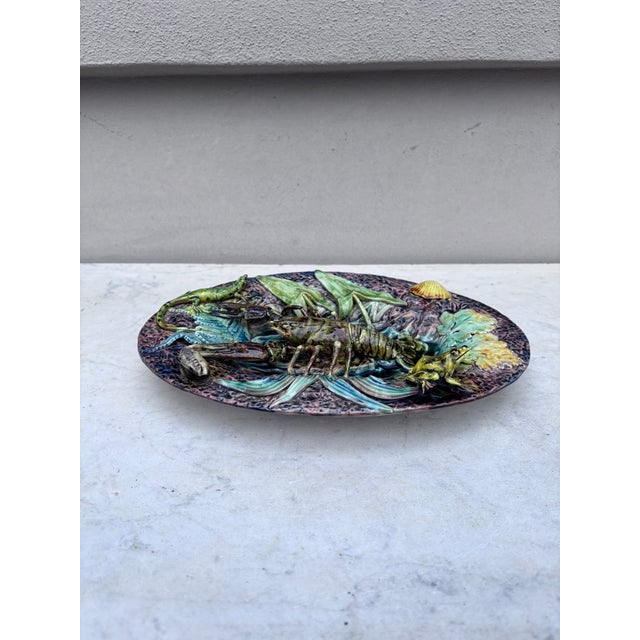 19th Century Majolica Palissy Crawfish Platter Thomas Sergent For Sale - Image 4 of 11