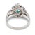 1960s Mid Century Emerald Diamond 14k White Gold Ring, Size 9. 25 For Sale In Los Angeles - Image 6 of 6
